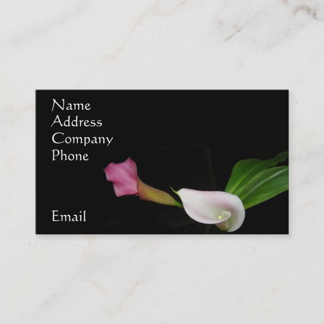 Carte De Visite Le zantedeschia fleurit la photographie florale (Devant)