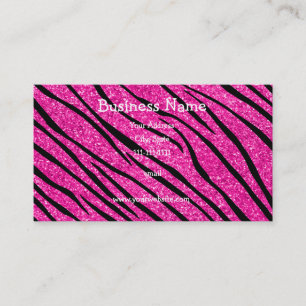 Carte De Visite Le zèbre au néon de parties scintillantes de roses