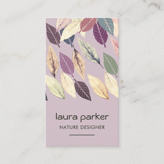 Carte De Visite Leaf Art Dry Nature Yoga Méditation Massage (Devant)