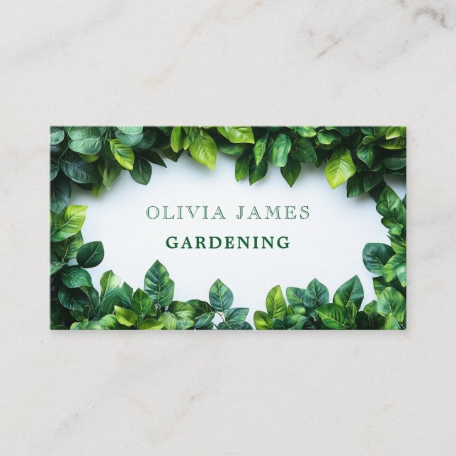 Carte De Visite Leaf Greenery Gardening Houseplant Horticulture (Devant)