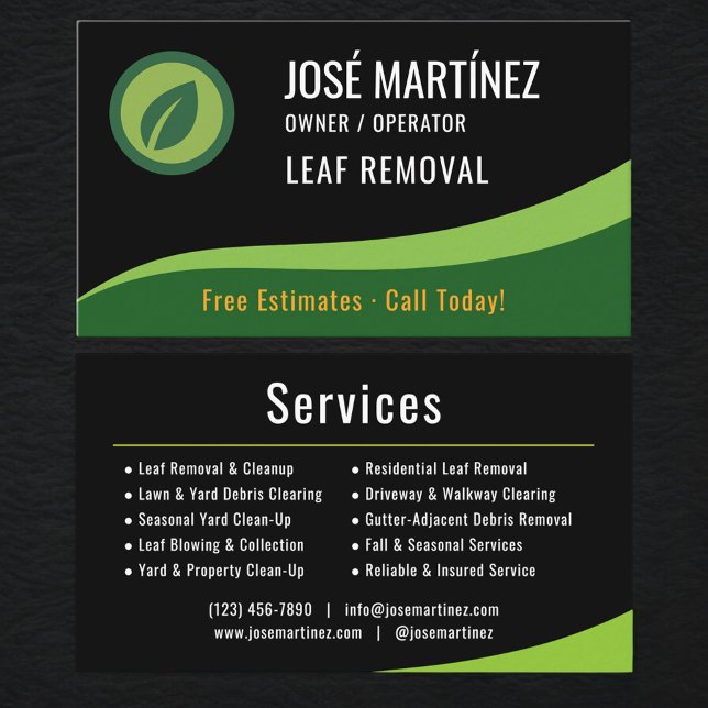 Carte De Visite Leaf Removal Service (Créateur téléchargé)