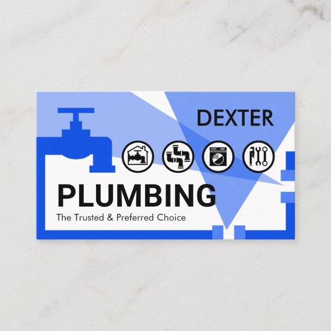Carte De Visite Leaking Water Faucet Plumber Pipelines (Devant)