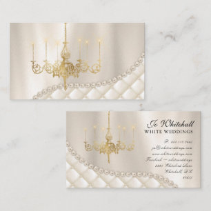 Carte De Visite L'éclairage de lustre de mariage perle le cru
