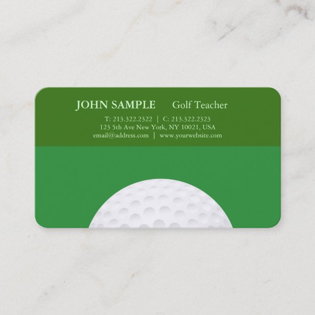 Carte De Visite Leçons de golf professionnelles élégantes modernes (Devant)