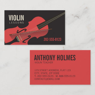 Carte De Visite Leçons de musique de professeur de violon
