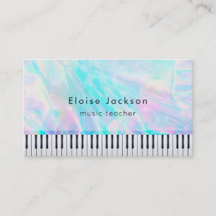 Carte De Visite leçons de musique pianiste aux couleurs pastel