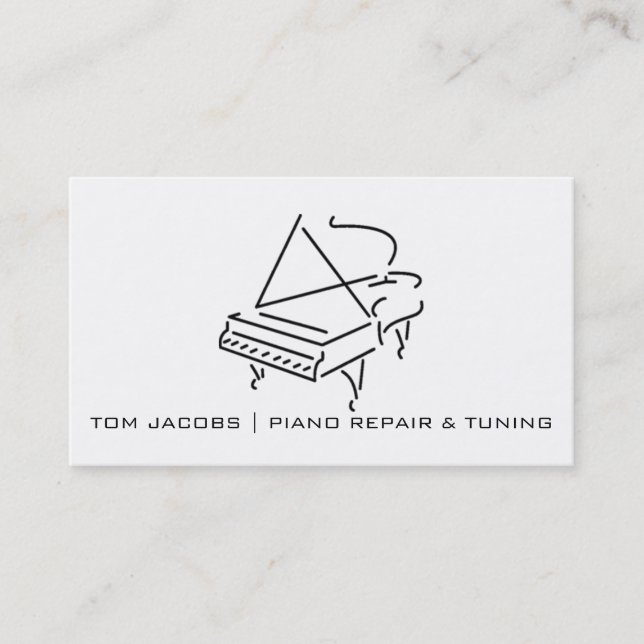 Carte De Visite Leçons de piano, réglage et réparation de piano (Devant)
