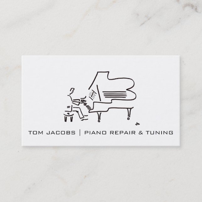 Carte De Visite Leçons de piano, réglage et réparation de piano (Devant)