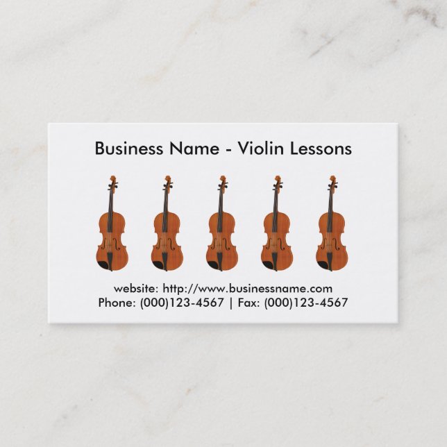 Carte de visite : Leçons de violon (Devant)