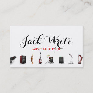 Carte De Visite Leçons Instrument Music Instructor Business