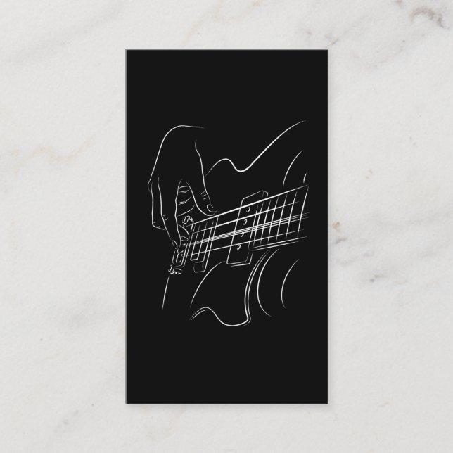 Carte De Visite Lecteur de guitare électrique Musicien de jazz (Devant)