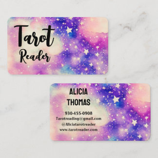 Carte De Visite Lecteur de Tarot étoiles psychiques espace garderi