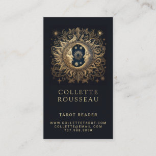Carte De Visite Lecteur de Tarot Soleil Lune Céleste
