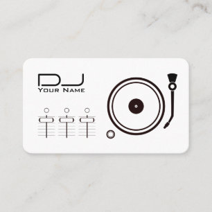 Carte De Visite Lecteur DJ professionnel moderne ligne noire blanc