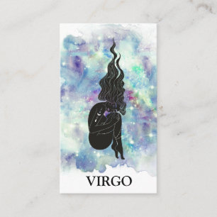 Carte De Visite *~* Lectures d'astrologie Zodiac VIRGO Turquoise b
