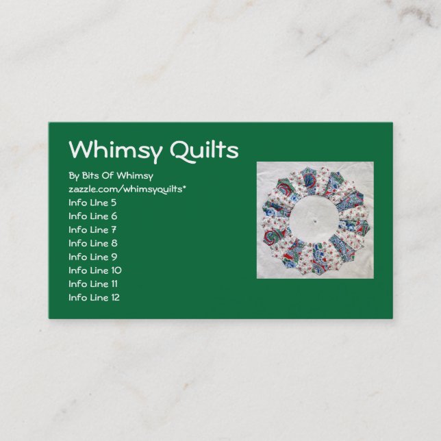 Carte De Visite L'édredon de Nellie de grand-maman - bloc #1 (Devant)