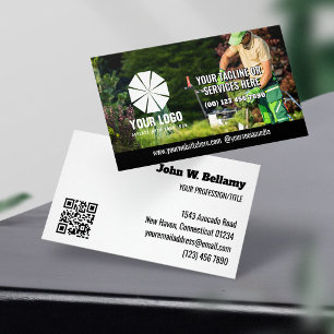 Carte De Visite Légende Votre logo superposé Photo Code QR modifia