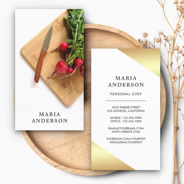Carte De Visite Légumes Coupe du couteau Chef cuisinier (Créateur téléchargé)