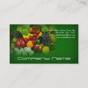 Carte De Visite Légumes fruits/vie saine/carte végétarienne