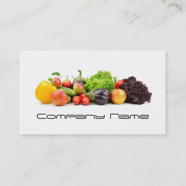 Carte De Visite Légumes fruits/vie saine/carte végétarienne (Devant)