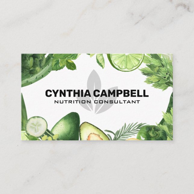 Carte De Visite Légumes | Nutritionniste (Devant)