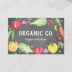 Carte De Visite Légumes organiques d'aquarelle fraîche de tablea