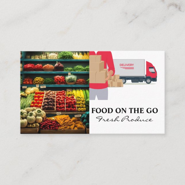 Carte De Visite Légumes | Services de livraison alimentaire (Devant)