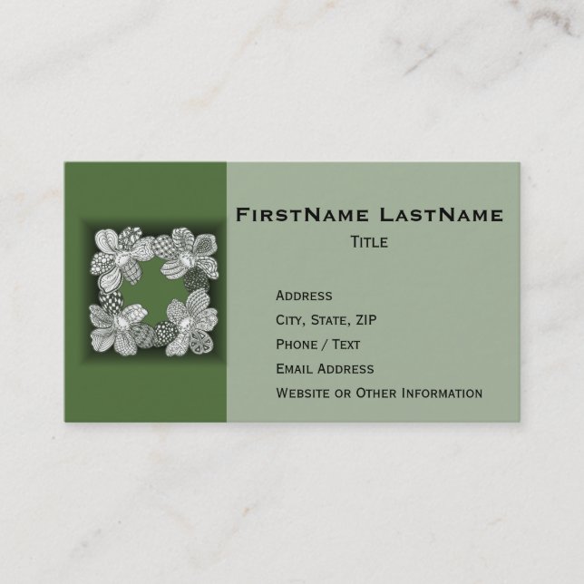 Carte De Visite Lei Fleur Dessinée À La Main Choisir N'Importe Que (Devant)