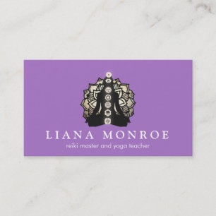 Carte De Visite Leiki et Yoga professeur Lotus et Chakra