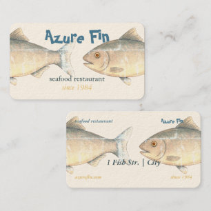 Carte De Visite L'élégant restaurant de poisson Azure Fin