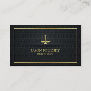 Carte De Visite L'élégante Avocat Noir et Or