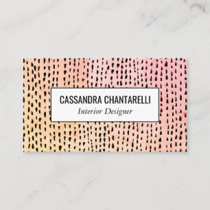 Carte De Visite L'encre abstraite pointille l'aquarelle rose d'or