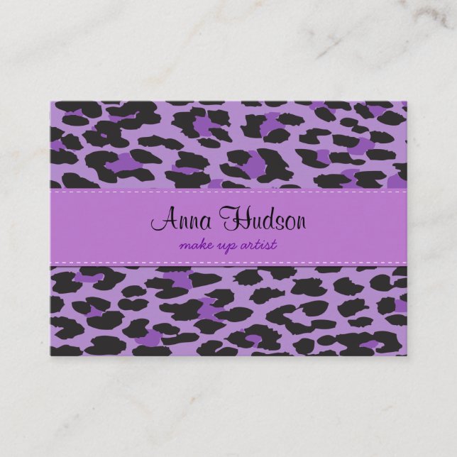Carte De Visite Leopard Print, Léopard Spots, Purple Leopard (Devant)
