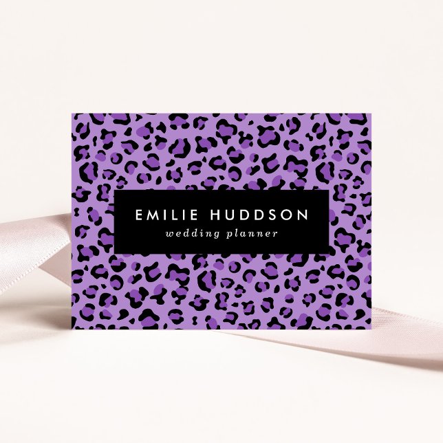 Carte De Visite Leopard Print, Léopard Spots, Purple Leopard (Créateur téléchargé)