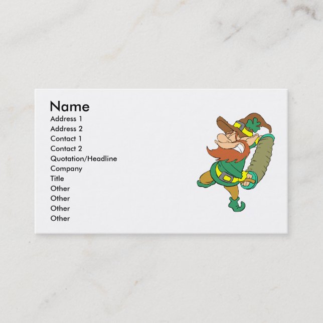 Carte de visite Leprechaun (Devant)