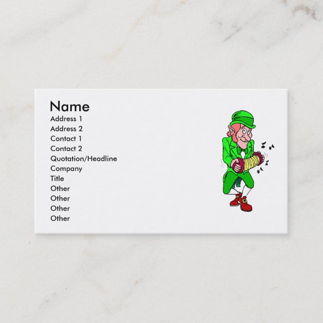 Carte de visite Leprechaun (Devant)