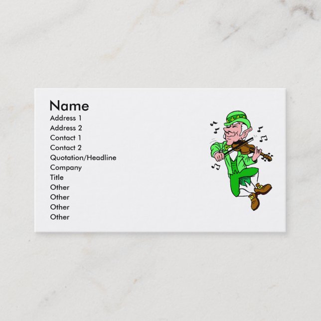 Carte de visite Leprechaun (Devant)