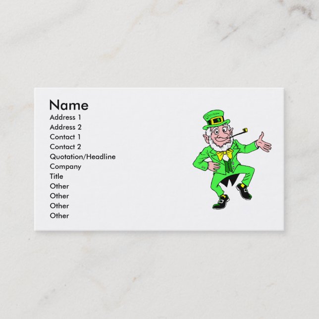 Carte de visite Leprechaun (Devant)