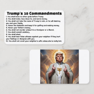 Carte De Visite Les 10 commandements de Trump