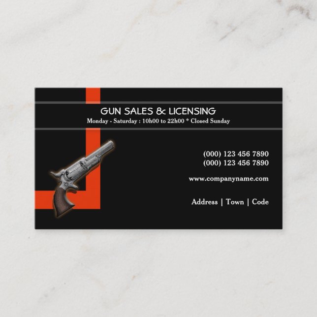 Carte De Visite Les affaires | d'arme d'arme à feu personnalisent (Devant)