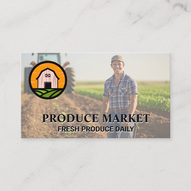 Carte De Visite Les agriculteurs travaillent sur les cultures | Tr (Devant)