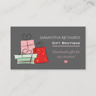 Carte De Visite Les cadeaux roses gris modernes vendent le magasin