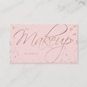 Carte De Visite Les confettis roses d'or de faux de maquillage
