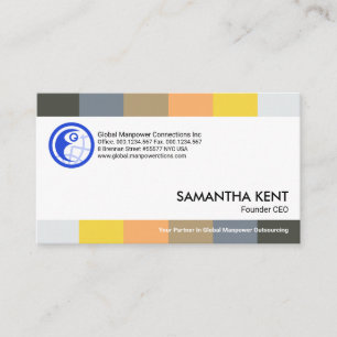 Carte De Visite Les Couleurs Des Gens Frappent Le Recrutement De M