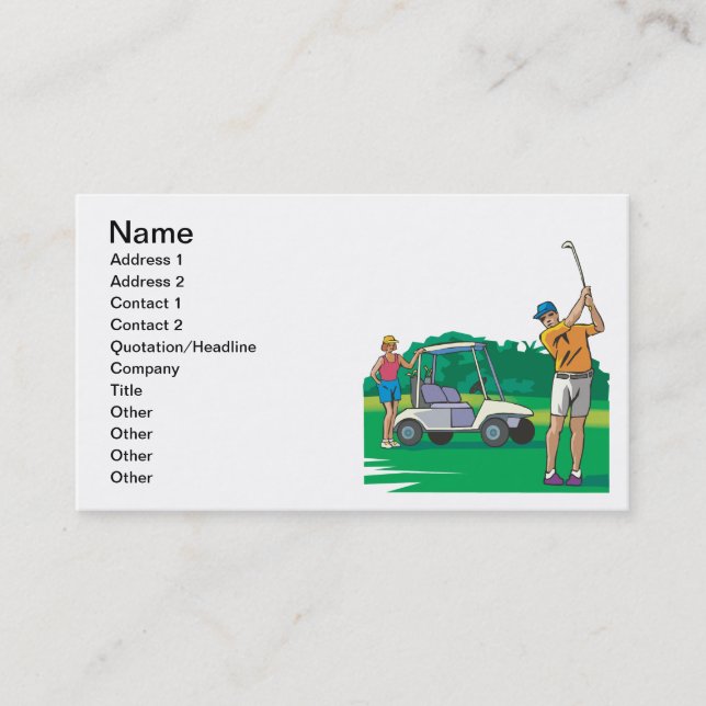 Carte De Visite Les couples qui jouent au golf ensemble restent (Devant)