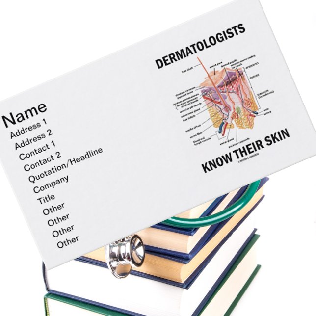 Carte De Visite Les Dermatologues Connaissent Leur Peau (Anatomie) (Business card for any dermatologist)