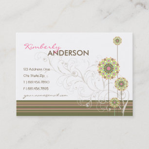 Carte De Visite Les Dots De Fleur De Whimsical Fluent Et Fléchisse