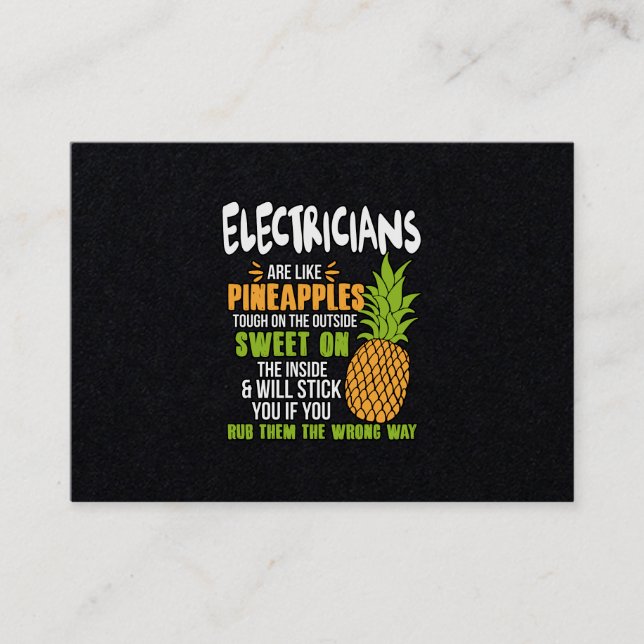 Carte De Visite Les Électriciens Sont Comme Des Ananas. (Devant)