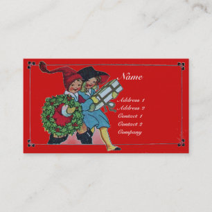 CARTE DE VISITE LES ENFANTS AUX CADEAUX DE NOËL
