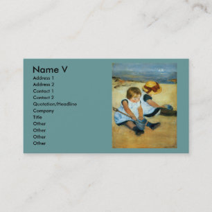 Carte De Visite Les enfants de Mary Cassatt sur la plage (1884)